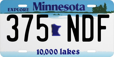 MN license plate 375NDF