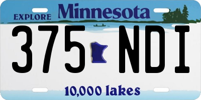 MN license plate 375NDI