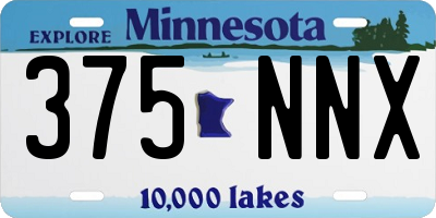MN license plate 375NNX