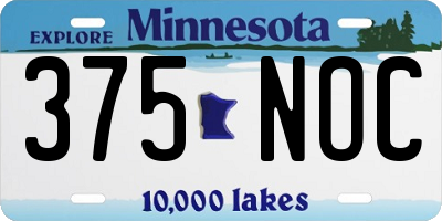 MN license plate 375NOC