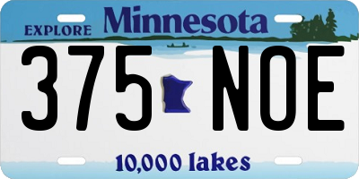 MN license plate 375NOE