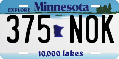 MN license plate 375NOK