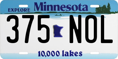 MN license plate 375NOL