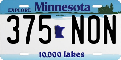MN license plate 375NON