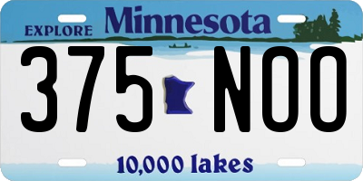 MN license plate 375NOO