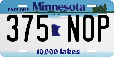 MN license plate 375NOP