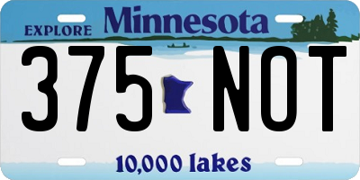 MN license plate 375NOT
