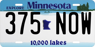 MN license plate 375NOW