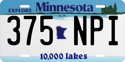 MN license plate 375NPI