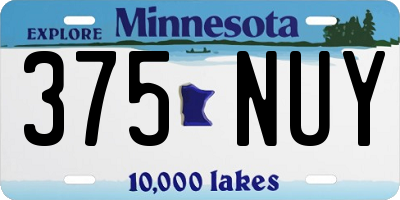 MN license plate 375NUY