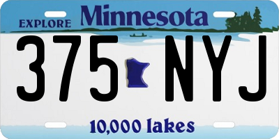 MN license plate 375NYJ