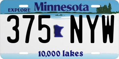 MN license plate 375NYW