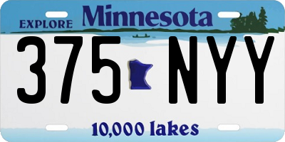 MN license plate 375NYY