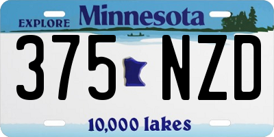MN license plate 375NZD