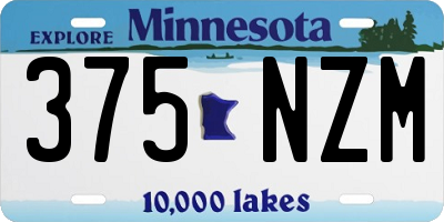 MN license plate 375NZM
