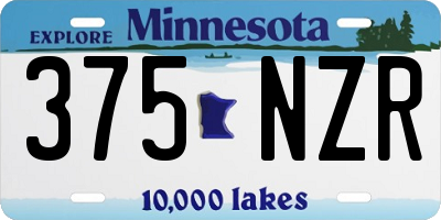 MN license plate 375NZR