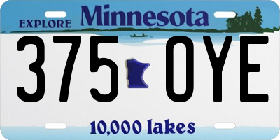 MN license plate 375OYE