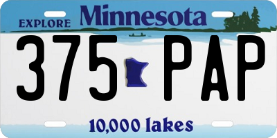 MN license plate 375PAP