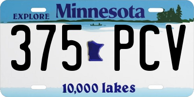 MN license plate 375PCV
