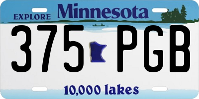 MN license plate 375PGB