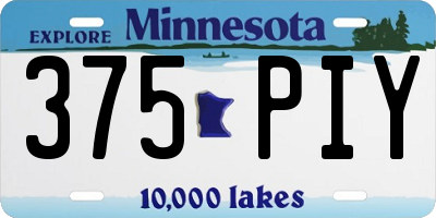 MN license plate 375PIY