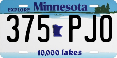 MN license plate 375PJO