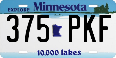 MN license plate 375PKF