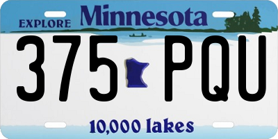 MN license plate 375PQU