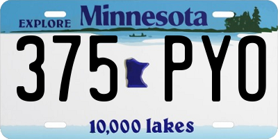 MN license plate 375PYO