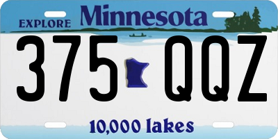 MN license plate 375QQZ