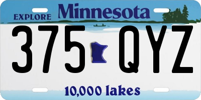MN license plate 375QYZ