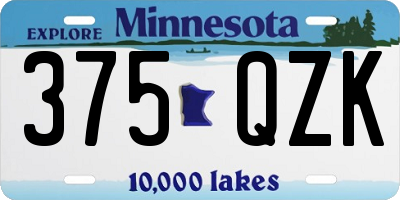 MN license plate 375QZK