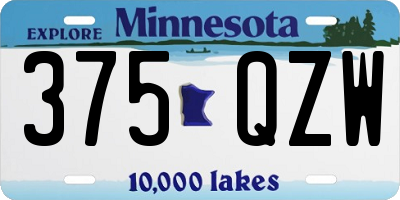MN license plate 375QZW