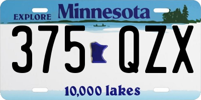 MN license plate 375QZX