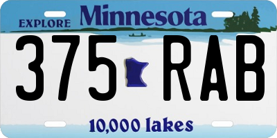 MN license plate 375RAB