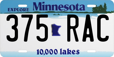 MN license plate 375RAC