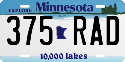 MN license plate 375RAD