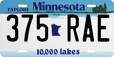 MN license plate 375RAE
