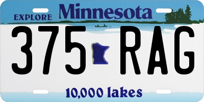 MN license plate 375RAG