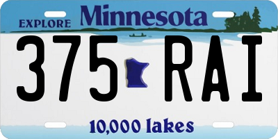 MN license plate 375RAI