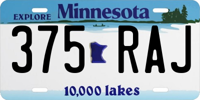 MN license plate 375RAJ
