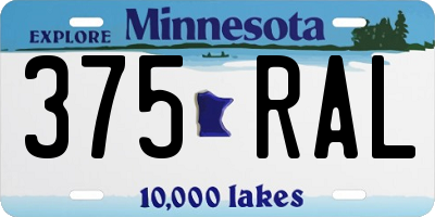 MN license plate 375RAL