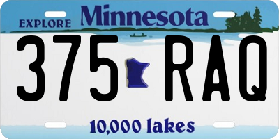 MN license plate 375RAQ