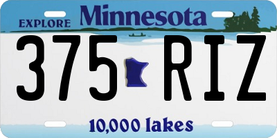 MN license plate 375RIZ