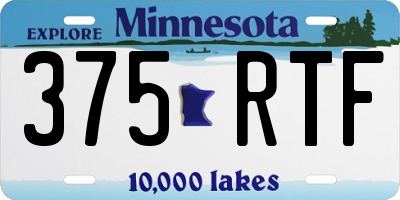 MN license plate 375RTF
