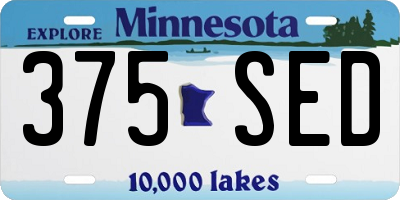 MN license plate 375SED