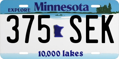 MN license plate 375SEK
