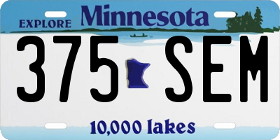 MN license plate 375SEM