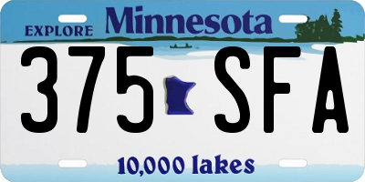 MN license plate 375SFA