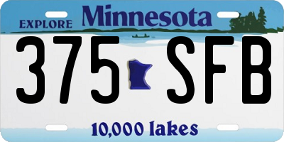 MN license plate 375SFB